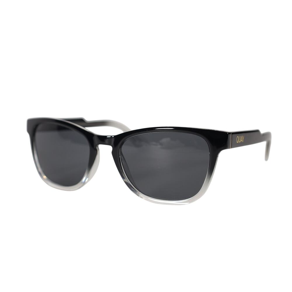 Quay Australia HARDWIRE Rectangle Sunglasses - Black Clear / Smoke - NWT - Picture 3 of 9